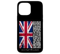 Winston Churchill We Shall Never Surrender Bandera del Reino Unido envejecida Carcasa para iPhone 13 Pro Max