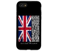 Winston Churchill We Shall Never Surrender Bandera del Reino Unido envejecida Carcasa para iPhone SE (2020) / 7 / 8