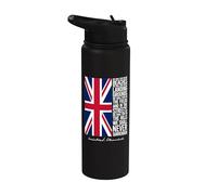 Winston Churchill We Shall Never Surrender - Bandera del Reino Unido Stainless Steel Insulated Water Bottle