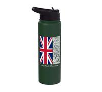 Winston Churchill We Shall Never Surrender - Bandera del Reino Unido Stainless Steel Insulated Water Bottle