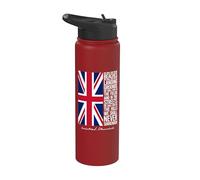 Winston Churchill We Shall Never Surrender - Bandera del Reino Unido Stainless Steel Insulated Water Bottle