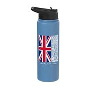 Winston Churchill We Shall Never Surrender - Bandera del Reino Unido Stainless Steel Insulated Water Bottle