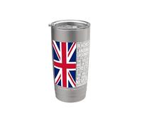 Winston Churchill We Shall Never Surrender - Bandera del Reino Unido Vaso térmico de acero inoxidable de doble pared