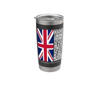 Winston Churchill We Shall Never Surrender - Bandera del Reino Unido Vaso térmico de acero inoxidable de doble pared