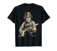 Winston Churchill Zombie Tocando Guitarra Británica Inglaterra Alt Camiseta