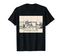 Winston-Salem Carolina del Norte Vintage Horizonte Dibujo Camiseta