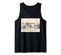 Winston-Salem Carolina del Norte Vintage Horizonte Dibujo Camiseta sin Mangas