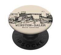 Winston-Salem Carolina del Norte Vintage Horizonte Dibujo PopSockets PopGrip Adhesivo