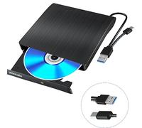 wintale Unidad de DVD Externa Bluray, Unidad de DVD Externa portátil 3D BLU-Ray con USB 3.0 y Puerto Dual Tipo C, Reproductor BLU Ray Externo Adecuado para Windows XP/7/8/10/11 MacOS para PC, Laptop,