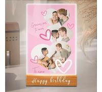 Wintarn Luz nocturna personalizada con placa acrílica fotográfica, regalo de Navidad para el Día de la Madre para pareja, regalo único del día de San Valentín para ella, regalos conmemorativos
