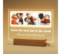 Wintarn Regalo para el día del padre para papá de parte de hija hijo, regalo del día de la madre, regalo de cumpleaños para papá mamá, luz nocturna personalizada con foto