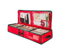 Wintem Caja de Almacenamiento de Tela Oxford para decoración navideña con Cremallera Robusta y Asas reforzadas, almacenar Decoraciones navideñas y Luces, diseño Ahorra Espacio y fácil de