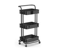 Wintem Carro de Cocina Ahorra Espacio con Ruedas y 3 estantes, 42 x 37 x 77 cm, Color Rosa - Ofrece Suficiente Espacio para Objetos de Diferentes Dimensiones y es fácil de maniobrar Incluso Cuando -