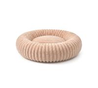Wintem - Caseta para perro interior Donut antiestrés, suave y lavable, con fondo antideslizante, diseño envolvente para relajación profunda, ideal para el descanso diario de perros y gatos (beige, L Ø