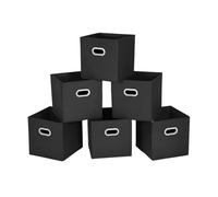 Wintem - Contenedores para armario plegables de tela con asas reforzadas, juego de 6 cajas ahorradoras de espacio 27 x 27 x 27 cm para ropa, organizador fácil de guardar y reutilizar