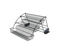 Wintem - Especiero para cocina de 3 niveles de metal negro, plegable y robusto, para despensa y estante, organizador de cocina fácil de instalar y limpiar, diseño moderno y ahorra espacio