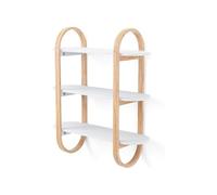 Wintem Estante de Pared de Madera Blanca con 3 estantes 65 x 24 x 75 cm - Ahorra Espacio, Resistente y fácil de Montar - Ideal para Guardar Objetos de Varios géneros como Libros, Marcos o Figuras