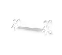Wintem Estante de Pared de plástico Blanco 46 x 14 x 15 cm hasta 4,5 kg - Ahorra Espacio Ideal para Guardar Objetos Decorativos, Libros o Accesorios en la habitación, salón o Entrada - Estilo Moderno