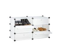 Wintem Estantería Zapatero con 10 estantes modulables, 40 x 30 x 17 cm, Color Blanco, Estructura Ligera y Resistente, Apta también para Libros, Herramientas, Accesorios y Otros Objetos Diarios -
