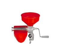 Wintem Exprimidor manual rojo 45 × 28,5 × 37 cm - Hecho de hierro fundido y acero inoxidable es resistente y duradero - Hélice eje tomate de resina acetálica resiste más de 220 °C - Fijación con