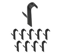 Wintem - Juego de 10 ganchos para toallas, de plástico negro, fáciles de instalar en radiadores y puertas sin agujeros, para ahorrar espacio en casa, oficina, baño y cocina