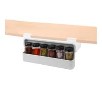 Wintem Juego de 2 estantes para especias para cocina, extensibles, con 6 tarros de cristal con tapa hermética, organizador ajustable para armarios y estantes, fácil de montar y limpiar