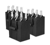 Wintem Juego de 3 Bolsas para Botellas de Vino con 6 Compartimentos, asa Reforzada y Tela Oxford Impermeable