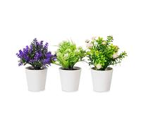 Wintem Juego de 3 Plantas Artificiales de Interior con macetas Modernas de Polipropileno - Plantas Decorativas pequeñas para Escritorio, apartamento y decoración de diseño