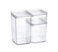 Wintem Juego de 3 recipientes para alimentos con tapa hermética con junta de sílicona para conservar la frescura - Ideal para conservar alimentos en dispensa, nevera o congelador - 500 - 1100 - 1650