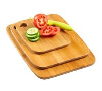 Wintem Juego de 3 tablas de cortar con orificio para enganche de bambú - 3 tamaños diferentes - Fácil de limpiar y de guardar - Resistentes e ideales también como bandejas - la superficie lisa no