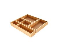 Wintem Juego de 5 organizadores de bambú multiusos y ahorra espacio - Fácil de limpiar y ecológico - Se pueden utilizar individualmente o combinados - Superficie lisa y fácil de limpiar - Resistente