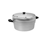 Wintem Olla de aluminio con tapa y antillamas de 28 cm - Diseño robusto y duradero de 1,0 mm - Millas ergonómicas de hierro galvanizado - Placa de acero inoxidable - Fácil de limpiar y de usar
