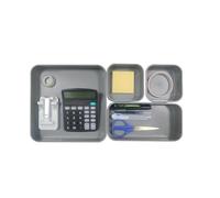 Wintem - Organizador de cajones multiusos apilables de ABS para casa y oficina - 4 contenedores modulables en 3 tamaños ideales para ordenar maquillaje, artículos de papelería y herramientas con uso