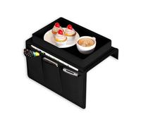 Wintem Organizador de sofá con bandeja superior de tela 600D - Almacenamiento para salón, uso en reposabrazos, ideal para mandos a distancia, revistas y bebidas, funda para reposabrazos estable