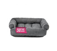 Wintem - Sofá XXL Gris para Perros Suave con Bordes elevados, caseta Interior antiestrés para Perros y Gatos, Soporte para Cabeza y Cuello, Uso Diario, diseño Elegante y Lavable