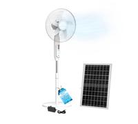 Wintem - Ventilador de pie con panel solar, batería de 6000 mAh, oscilación automática, 3 velocidades, uso interior y exterior, recargable por USB, diámetro de 40 cm, motor silencioso