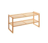 Wintem Zapatero de bambú para Ahorrar Espacio, con 2 estantes - Elegancia y funcionalidad para una organización 70 x 27 x 28 cm - Ideal para Espacios reducidos - Capacidad para hasta 8 Pares