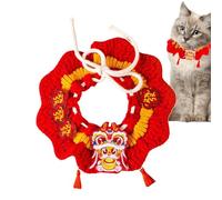 Winter Adjustable Pet Collar, Handmade Cat Collar, Hand Woven Scarf Cat Collar, Winter Knitted Crochet Bib for Cats, Adjustable Pet Collar for New Year, Walking, and Home Comfort