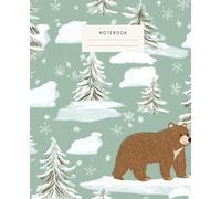 Winter Bear Wonderland Notebook: This enchanting notebook captures the peaceful essence of a snowy forest with charming brown bears wandering amidst snow-laden trees.