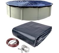 Winter Block Cubierta de alberca de Invierno Extra Resistente, Redonda de 18 pies, Resistencia a la Malla de 12 x 12, Resistente a los Rayos UV, protección Impermeable para Piscinas sobre el Suelo