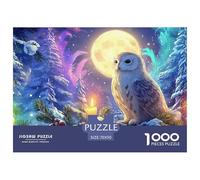 Winter búho Puzzle para Adultos Rompecabezas Imposible, Multicolor Y Único - El Regalo Original para Una Navidad Inolvidable, Recomendado Desde 14 Años 70x50cm/1000pcs