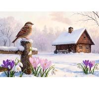 Winter Cabin 4000 Piece Jigsaw Puzzles for Adults, Colourful, Challenging & Brainteasing Adult Puzzles 4000 Pieces Sparrow, Fun jigsaws for The Whole Family 56x34 Inch