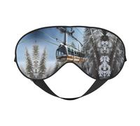 Winter Cable Ski Lift Print - Máscara de ojos unisex ultrasuave con bloqueo de luz para una comodidad óptima para dormir