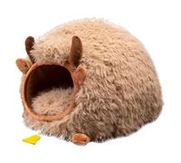 Winter Cat Cave Bed, Yak Shaped Cove, 17.71 x 15.74 x 15.74 Inches Semi Enclosed Animal House, Washable Cat Nest for Small Medium Pets, Cozy Indoor Dog Tent Bed