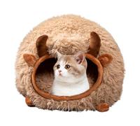 Winter Cat Cave Beds for Indoor Cats | Unique Yak-Shaped Cozy Nest with Semi-Enclosed Cover | Versatile Indoor/Outdoor Dog Tent Bed for Cats and Small Pets