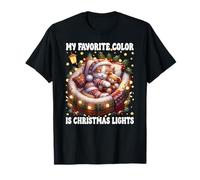 Winter Cat For Women My Favorite Color Is Christmas Lights Camiseta