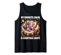 Winter Cat For Women My Favorite Color Is Christmas Lights Camiseta sin Mangas