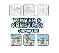 Winter & Christmas : Coloring Book for Kids and Adults, Bold, Easy-to-Color Designs, 80 Pages (Simple to Intermediate): Fun, bold, and easy-to-color holiday designs for kids and adults