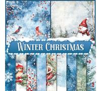 Winter Christmas Scrapbook Paper Craft Pad: 12 Snowy X'mas Designs, 36 Double-Side Sheets. 8.5"x8.5" Size Paper. Great For Card Making, Cardstock, ... Album, Home Decor, DIY Project Etc.