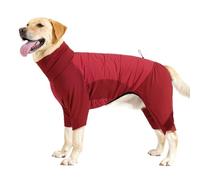 Winter Coat, Cold Weather High Collar Clothing, Adjustable Winter Pet, Warm and Long Lasting for Dogs, Hiking, Walking, Camping, 7.87x7.48x1.38 Inches, Gray, Red
